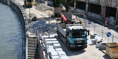 Neue Uferpromenade: So fleißig wird am Donaukanal gebaut