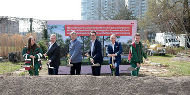 Spatenstich im Schweizergarten: Neue Unterkunft für Stadtgärten-Personal