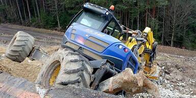 Hangrutsch: Bagger stürzte ab