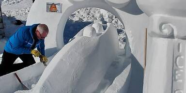 "Eis-König": Dieser Waldviertler schlug sich mit Eis-Skulptur aufs Stockerl