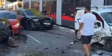 Bim-Straßenbahn-Crash Favoriten