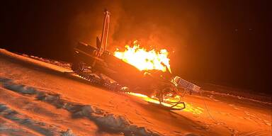 Brennendes Schneemobil löste Waldbrand aus