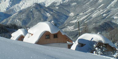 Almhütten Baumschlagerberg Winter
