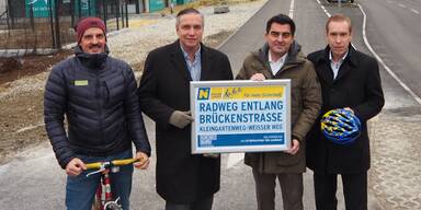 Radwegabschnitt entlang Brückenstraße in Korneuburg fertig