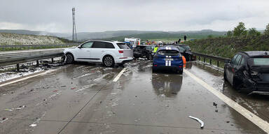 Massenkarambolage Deutschland A71
