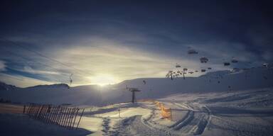 dämmernde winterlandschaft, Skipiste, Skilift, Sölden, Schnee