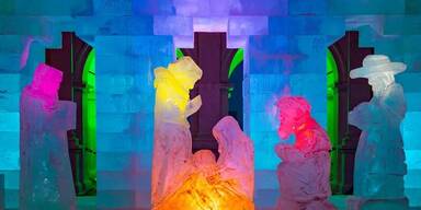 Neue Skulpturen für Grazer Eiskrippe aus fast 200 Eisblöcken 