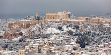 Wetter-Wahnsinn: Schnee auf der Akropolis