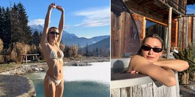 Lena Gercke & Vanessa Mai: Heiße Bikini-Grüße aus dem kalten Salzburg-Urlaub