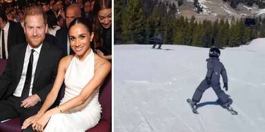 Ostern im Schnee: Meghan zeigt Pisten-Prinz Archie beim Skifahren