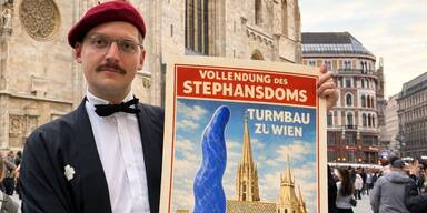 Riesen-Dildo am Nordturm? Künstler verblüfft mit neuen Steffl-Plänen