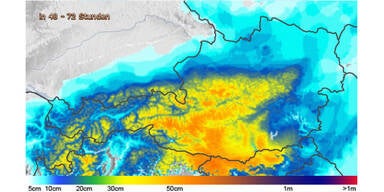 Schnee-Karte für das Wochenende