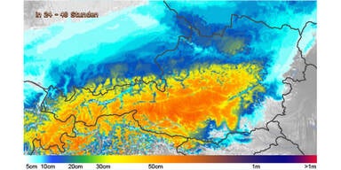 Schnee-Karte für das Wochenende