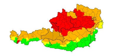 Sturm-Warnstufe Rot bis nach Wien wegen Orkan "Zoltan"