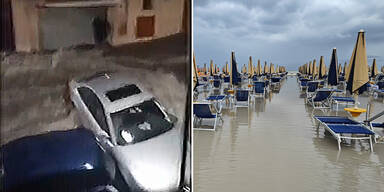 Strände geflutet: Unwetter-Walze überrollt beliebte Urlaubsorte