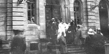 Ausgebrannte Synagoge 