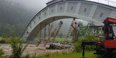Hochwasser Düker-Gerüst