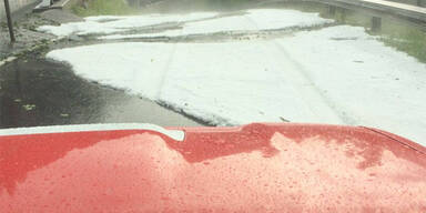 Unwetter Hagel Salzburg Feuerwehr 