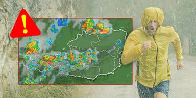 Achtung: Rote Unwetter-Warnungen in ganz Österreich!