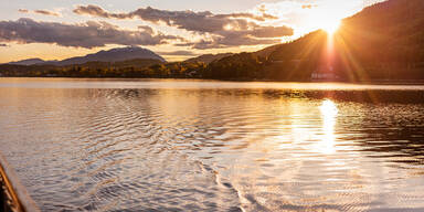 Frühlingswetter am Wörthersee bei Sonnenuntergang