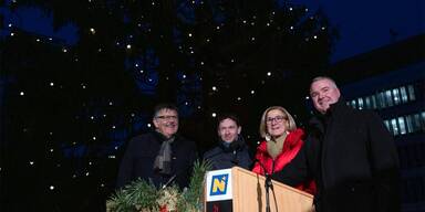 So schön ist der Christbaum vor dem Landhaus