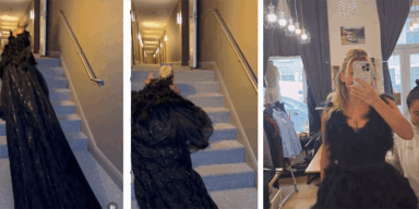 Verletzungs-Alarm um Evelyn Burdecki! Sie stolpert mit 5-Meter-Schleppe, fällt aufs Gesicht