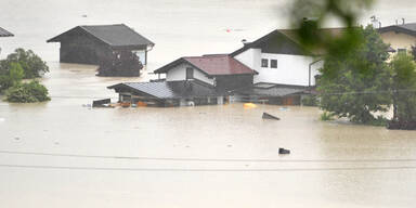 Hochwasser in Kössen / Tirol 