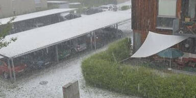 Hagelgewitter fegt über Klagenfurt