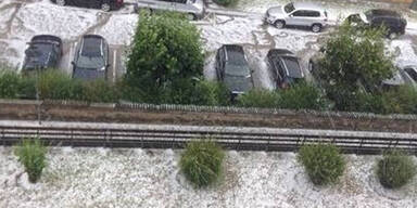 Hagelgewitter fegt über Klagenfurt