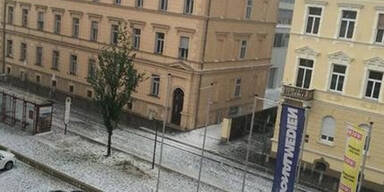 Hagelgewitter fegt über Klagenfurt