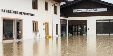 Hochwasser in Kössen / Tirol 