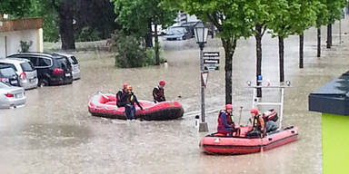 Hochwasser in Kössen / Tirol 