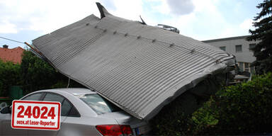 Unwetter in Wien-Donaustadt 