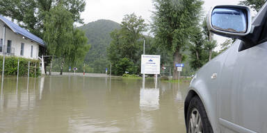 Hochwasser bei Melk, Wachau 