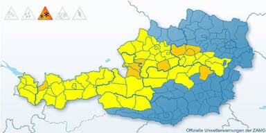 Aktuelle Wetterwarnung der ZAMG